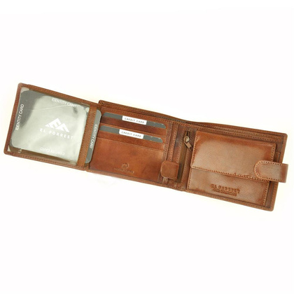 Skórzany męski portfel EL FORREST 545-26 RFID brązowy