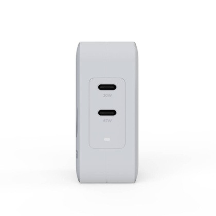 XTORM Ładowarka turystyczna 67W GaN +kabel USB-C PD biała