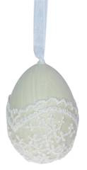 Zawieszka jajko zielone z koronką