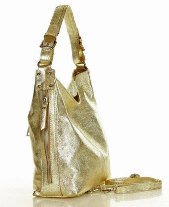 MARCO MAZZINI Elegancka torebka na ramię skóra savuage złota - min. zamówienie 20 / 50 / 100 szt.