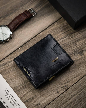 Kompaktowy portfel męski ze skóry naturalnej