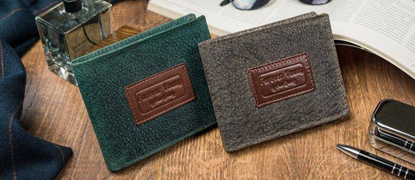 Piękny kolorowy portfel męski skórzany