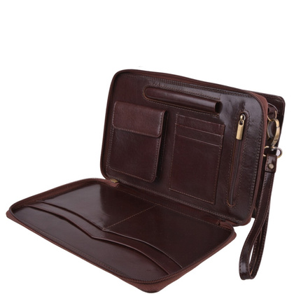 Saszetka skórzana KEMER S 3 Brązowa - min. zamówienie 20 / 50 / 100 szt.