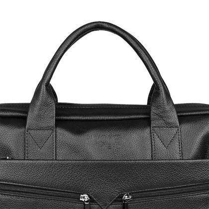 Skórzana torba męska na ramię laptopa 15,6" czarna - Pavone Nero Palermo 2492 BL