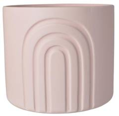 Doniczka ceramiczna różowa matowa duża