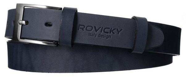 Pasek skórzany męski, gładka skóra matowa, sprzączka