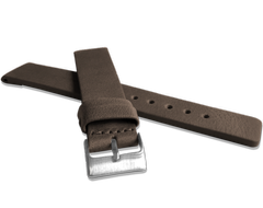 LAVVU Ciemnobrązowy gładki pasek PLAIN z luksusowej skóry Top Grain - 20