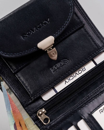 Skórzany portfel damski z ozdobnym zapięciem