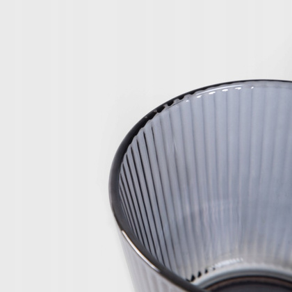 Filiżanka szklanka ryflowana duża grafit, szara 380 ml 1szt SZK177
