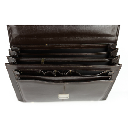 526 Teczka męska 3-komorowa-brąz KEMER