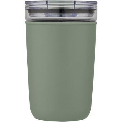 Szklany kubek Bello o pojemności 420 ml z zewnętrzną ścianką z plastiku z recyklingu
