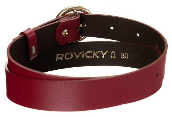 Połyskujący, skórzany pasek damski ze złotą, okrągłą klamrą