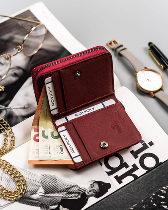 Mały portfel damski na zamek ze skóry naturalnej i ekologicznej