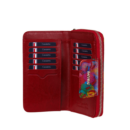 Czerwony portfel damski BajuBaj ze skóry naturalnej – funkcjonalność i styl w jednym PD2006s116 RFID