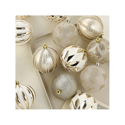 Komplet bombek bożonarodzeniowych 16sztuk w opakowaniu średnica 8cm złote BSN43