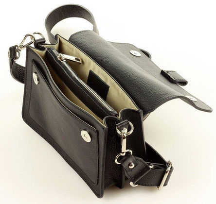 MARCO MAZZINI Torebka listonoszka skórzana messenger italian design czarna - min. zamówienie 20 / 50 / 100 szt.