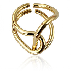 Pierścionek stal chirurgiczna platerowana złotem regulowany PST947