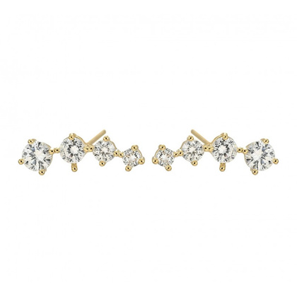 Kolczyki ze stali szlachetnej pozłacane 14k złotem, z cyrkoniami KST3418