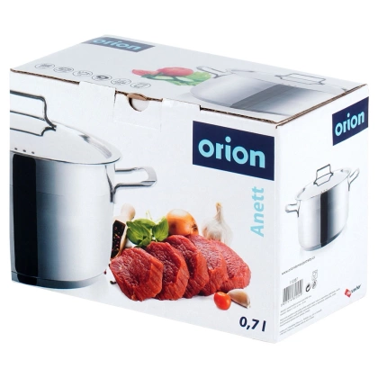 Garnek stalowy z pokrywką 18/10 PREMIUM 0,7 l ORION