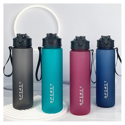 Butelka na wodę, sportowy bidon matowy ombre czarny MAT BD48