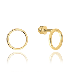 MINET Złote kolczyki na wkręt okręgi Au 585/1000 1,70g