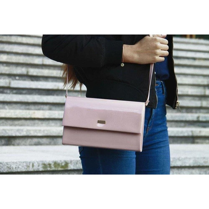 Torebka wizytowa damska KEMER SOLIER F13 Jasno Różowa Lakierowana - min. zamówienie 20 / 50 / 100 szt.