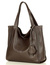Modny skórzany shopper MAZZINI - Portofino Max ciemny brąz caffe - min. zamówienie 20 / 50 / 100 szt.