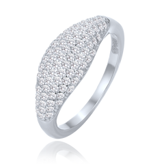 MINET Pierścien srebrny kropla z białymi cyrkoniami wielkość 18