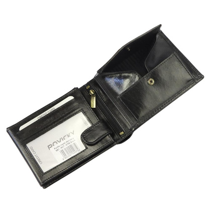 Średniej wielkości portfel męski, skóra naturalna