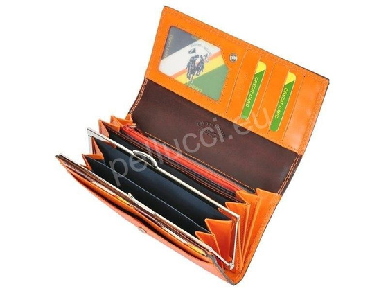 Portfel damski skórzany PELLUCCI Polo Club 8 PL11 Czerwony