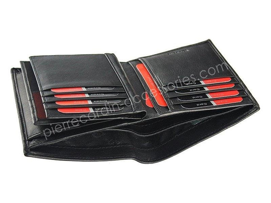 Portfel męski skórzany PIERRE CARDIN TILAK07 331 Czarny / Bordowy