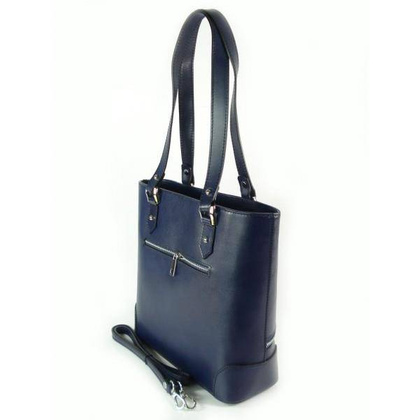 Porządna,praktyczna włoska torebka na ramię a4 granatowa V335BS
