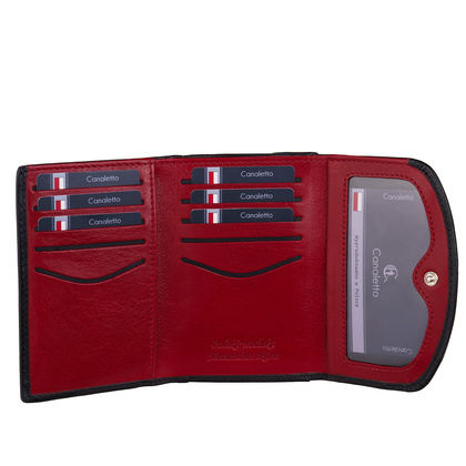 Czarny portfel skórzany Canaletto – elegancja, funkcjonalność i ochrona RFID PD1201cs1638