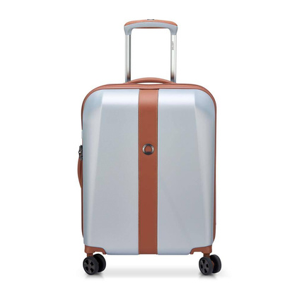 Delsey Promenade Hard mała srebrna walizka kabinowa na kółkach 55 cm