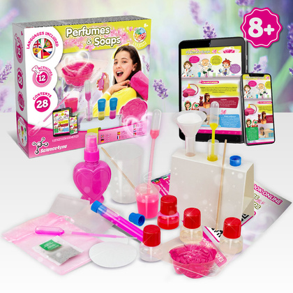 Perfume & Soap Factory Kit II. Gra edukacyjna dostarczana z papierową torebką prezentową (90 g/m²), wykonany z materiałów z certyfikatem FSC™ i innych kontrolowanych materiałów