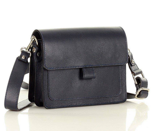 MARCO MAZZINI Torebka listonoszka skórzana messenger italian design granatowa - min. zamówienie 20 / 50 / 100 szt.