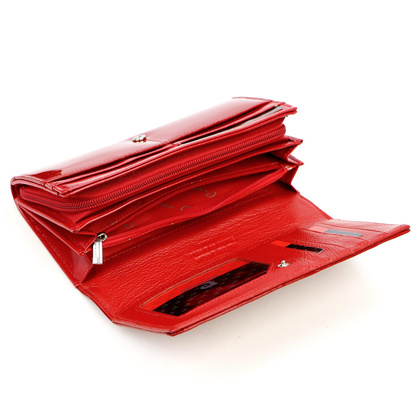 Portfel damski skórzany PIERRE CARDIN 07 SHINY 106 Czarny