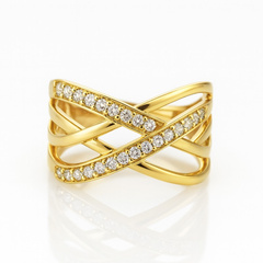 Pierścionek pozłacany stal chirurgiczna platerowana złotem PST964, Rozmiar pierścionków: US7 EU14