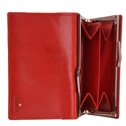 Portfel damski skórzany KEMER D2 Czerwony - min. zamówienie 20 / 50 / 100 szt.