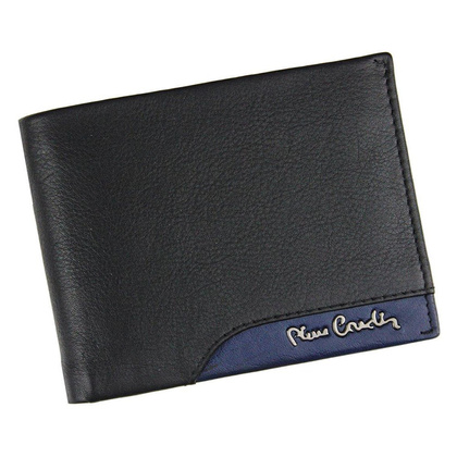 Portfel męski skórzany PIERRE CARDIN TILAK34 8806 Czarno Niebieski