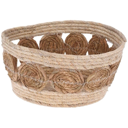 Osłonka na kwiaty roślinę doniczkę pleciona kwietnik koszyk boho 28 cm