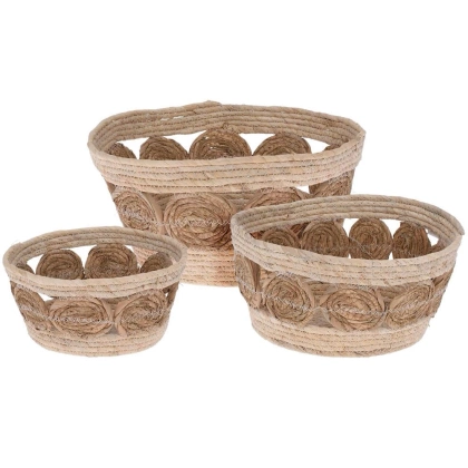 Osłonka na kwiaty roślinę doniczkę pleciona kwietnik koszyk boho 26 cm