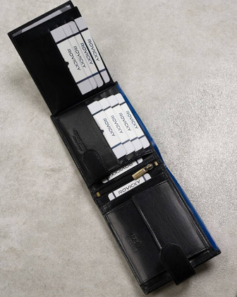 Skórzany portfel męski z kieszenią na dowód rejestracyjny