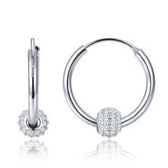 MINET Eleganckie srebrne kolczyki z cyrkoniami