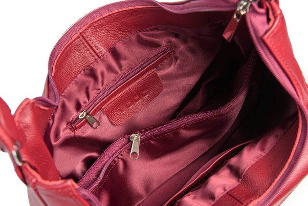 Torebka skórzana na ramię KEMER VOOC EP20 Bordowa