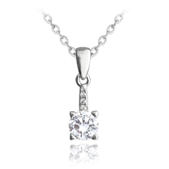 MINET Elegancki naszyjnik srebrny z białą cyrkonią