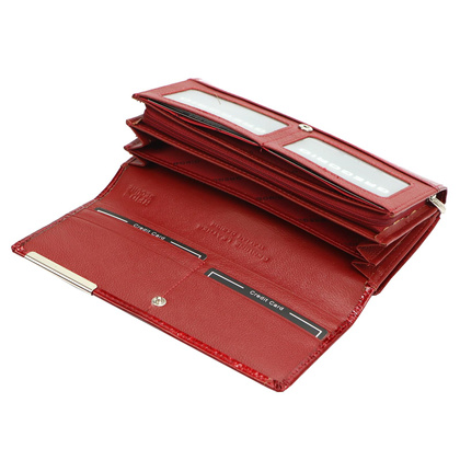 Portfel damski skórzany PELLUCCI GF122 czerwony