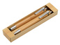 Zestaw do pisania DOUBLE BAMBOO, brązowy, srebrny