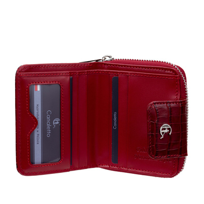 Skórzany portfel damski croco Canaletto z naturalnej skóry licowej PD1023s162 RFID