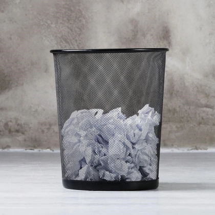 Kosz na odpady śmieci biurowy metalowy czarny 26x28 cm